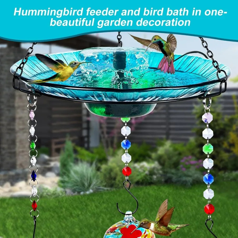 Hummingbird Feeder and Bird Bath