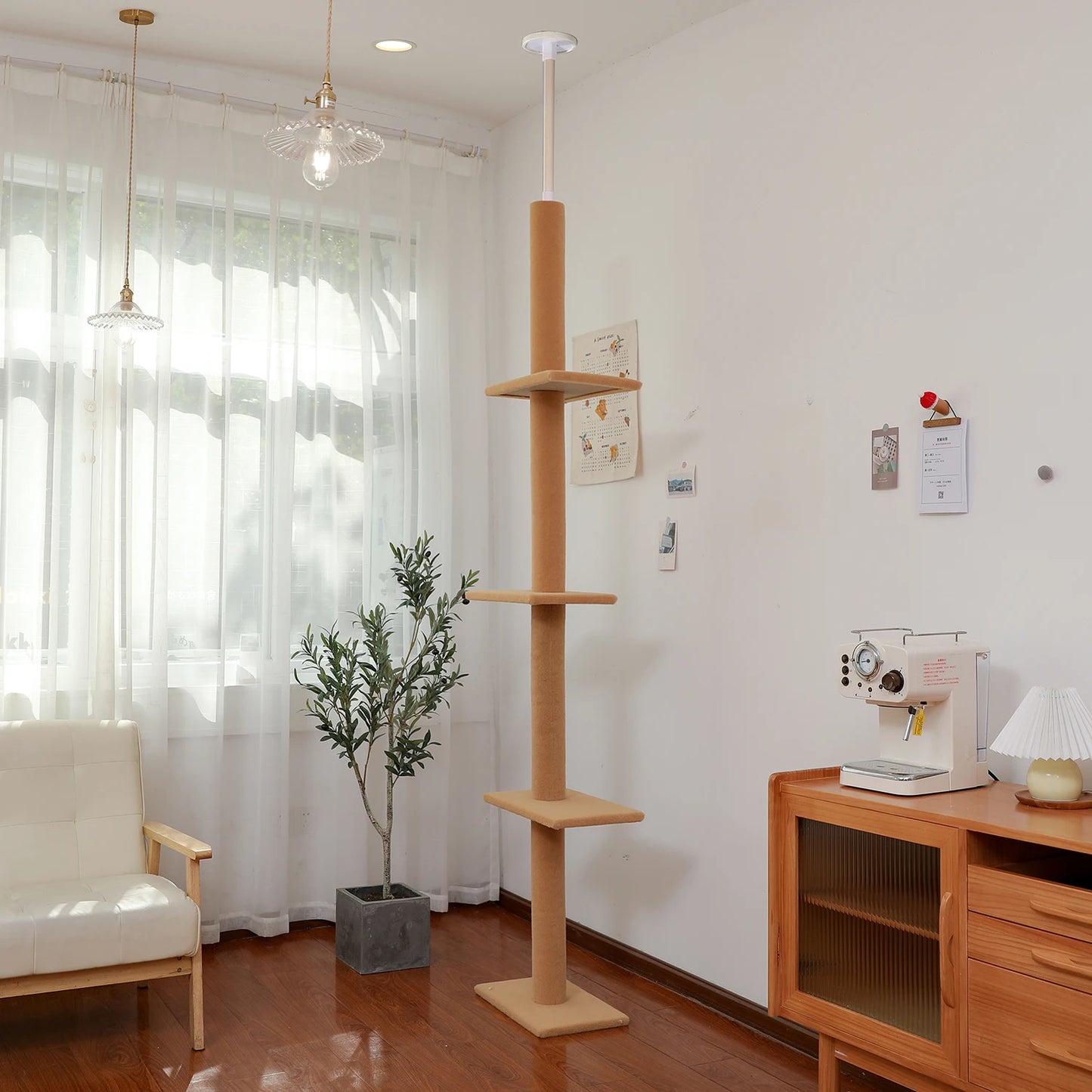 Adjustable Height Cat Tree for Indoor Tower with Scratching Posts