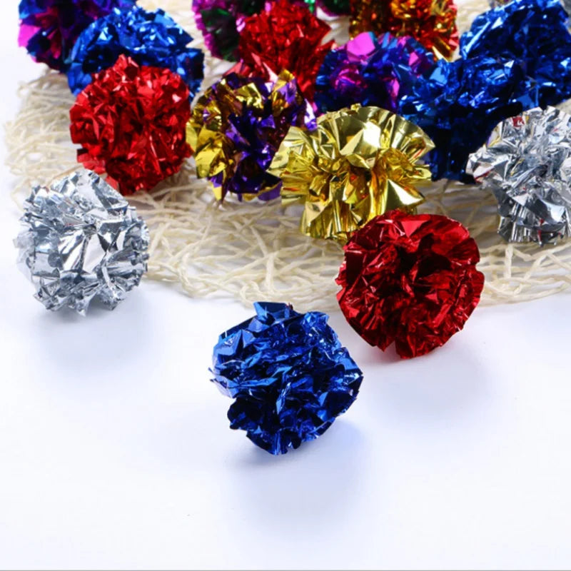 12pcs Cat Mylar Crinkle Balls Cat Toy