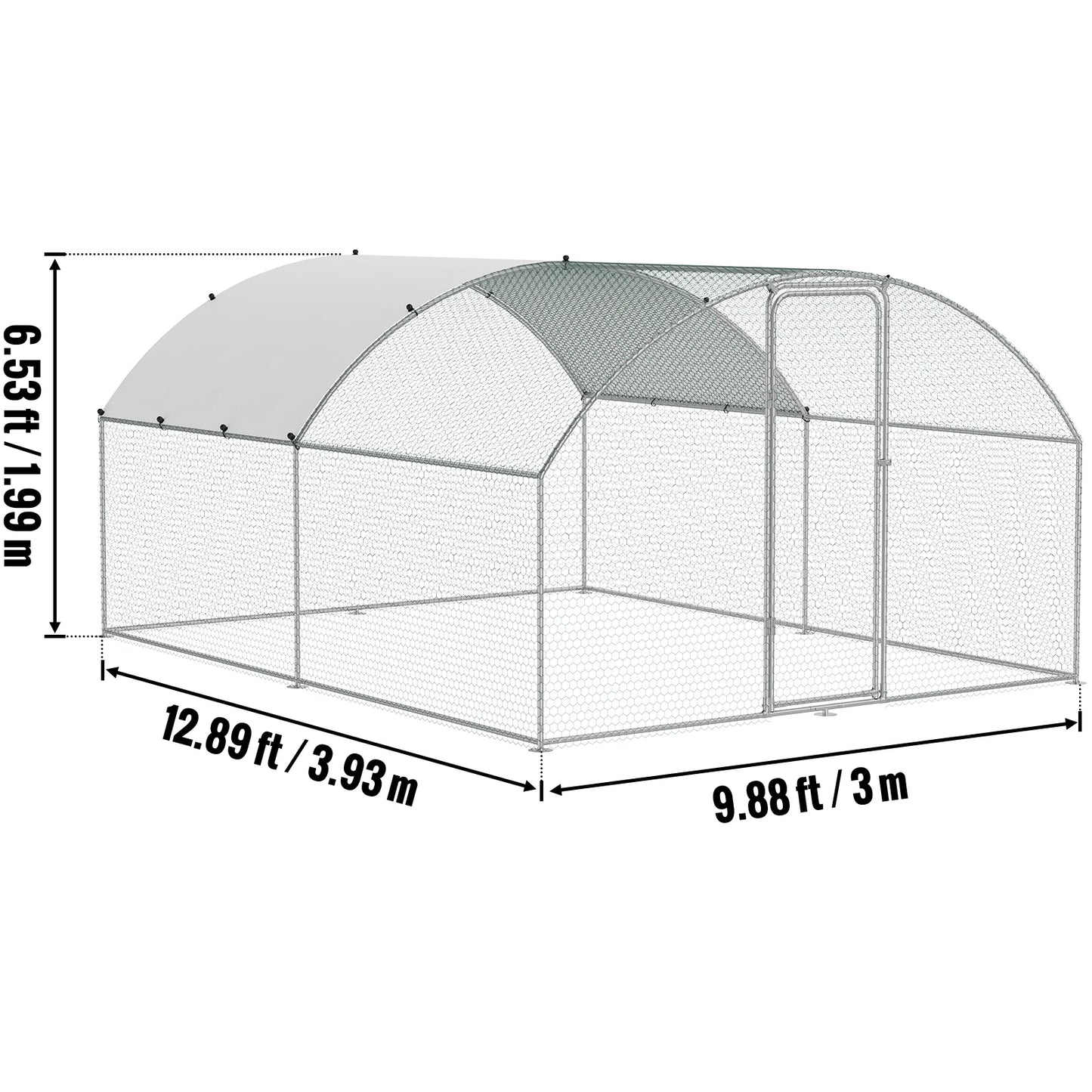 VEVOR Large Metal Chicken Coop Walk-in Chicken Pen