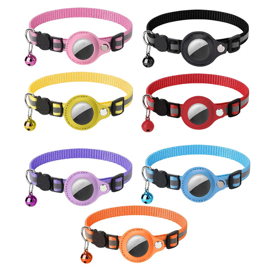 Cat Collar For Air Tag Detachable Collars With Bells Safety Buckle