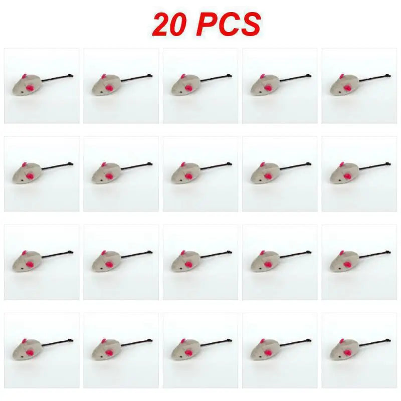 1~40PCS Pet Toy Catnip Mice Plush Mouse Cat Toy