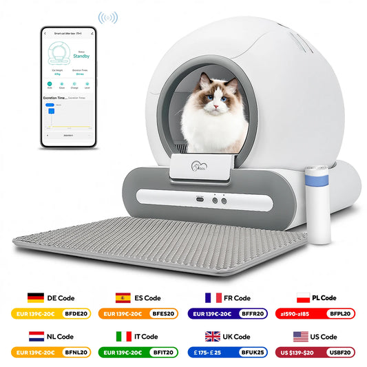 DOEL  Automatic Cat Litter Box Self Cleaning with App Control