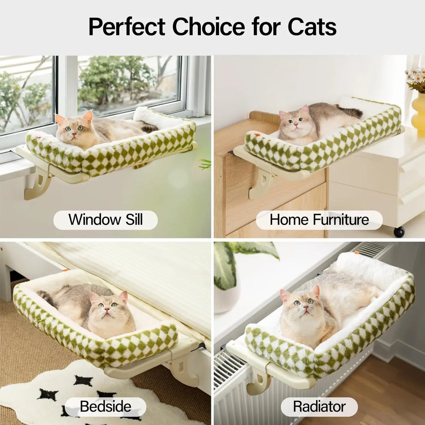 Mewoofun Cat Hammock One-Step Sliding Adjustment for Window