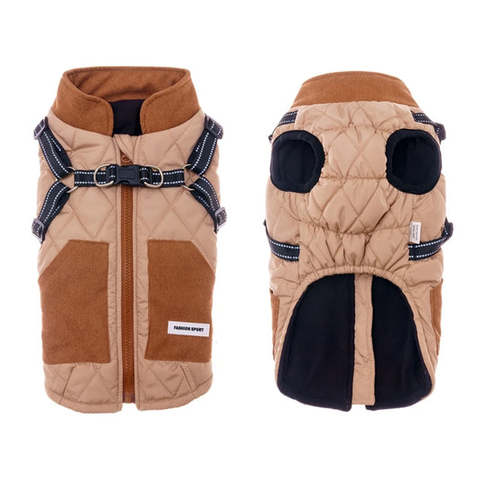 Winter Dog Windproof Coat With Harness