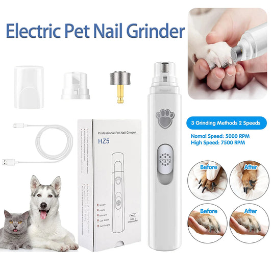 Electric Dog Nail Grinder Pet Nail Clipper USB Rechargeable