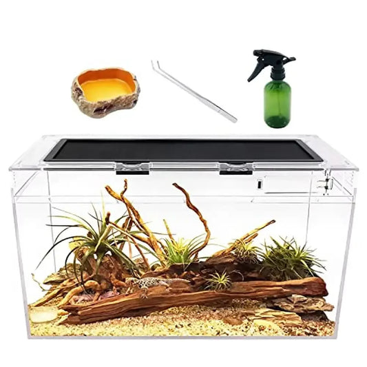 Reptile Tank with Metal Screen Top Insect Fish Tarantula