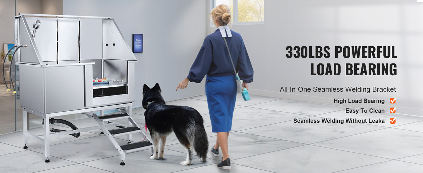 VEVOR 50" Pet Dog Bathing Station with Stairs