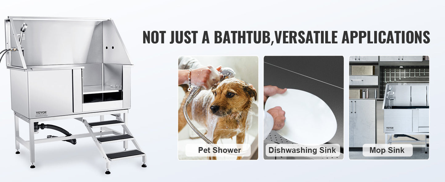VEVOR 50" Pet Dog Bathing Station with Stairs